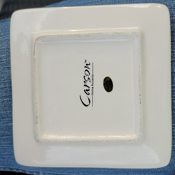 Carson Home Accents The Lord's Prayer Square Plate Porcelain 5" X 5" SUPER CUTE - Picture 2 of 7